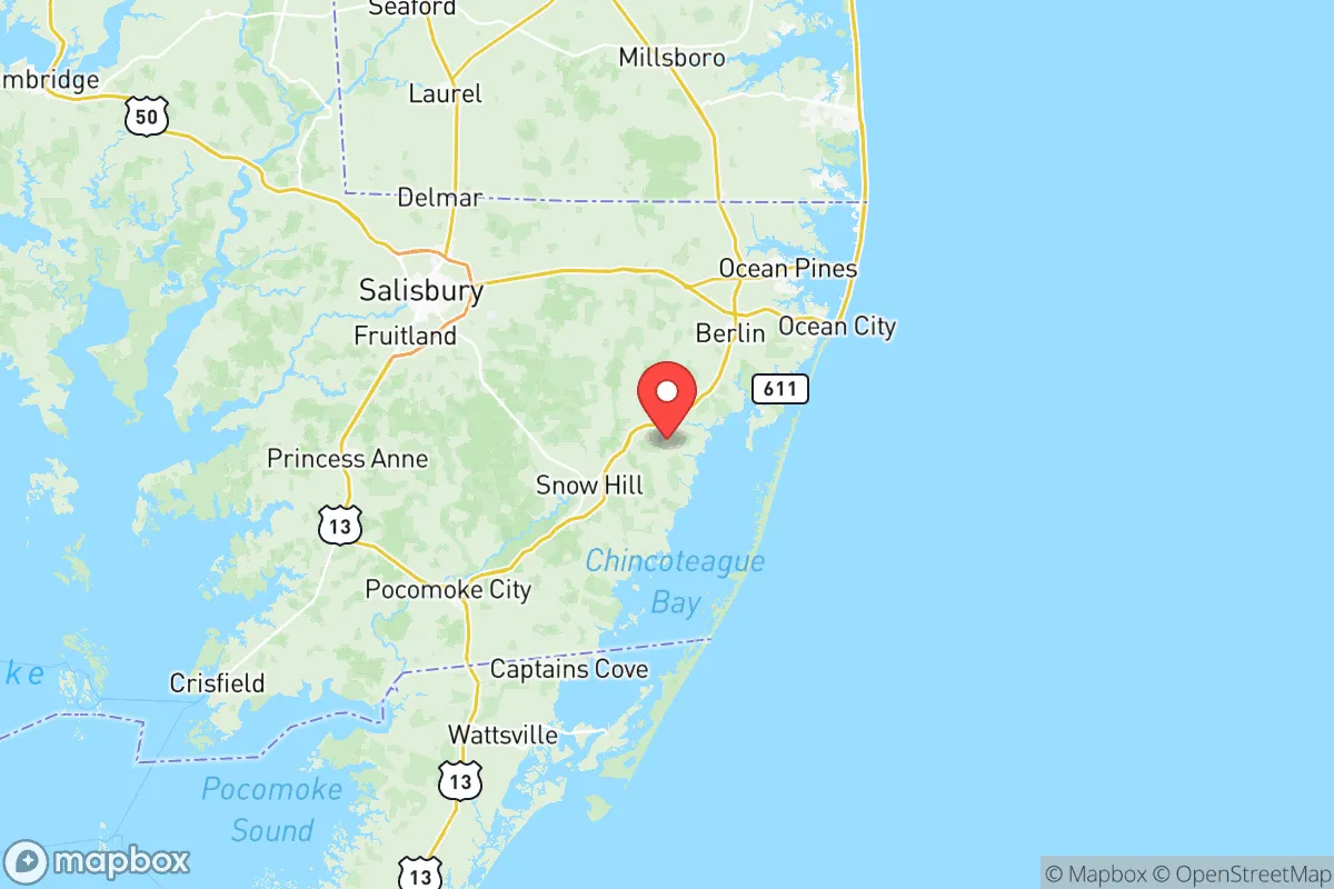 Map centered at 38.2164, -75.2969