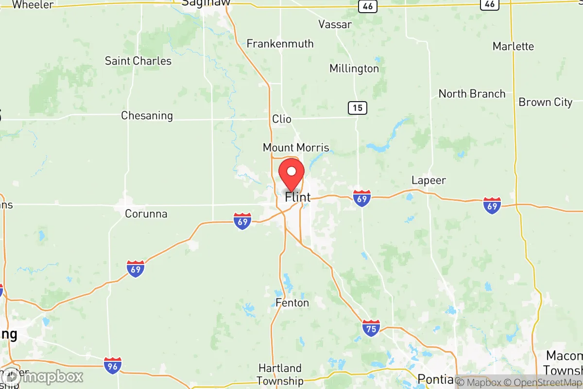 Map centered at 43.0216, -83.7068