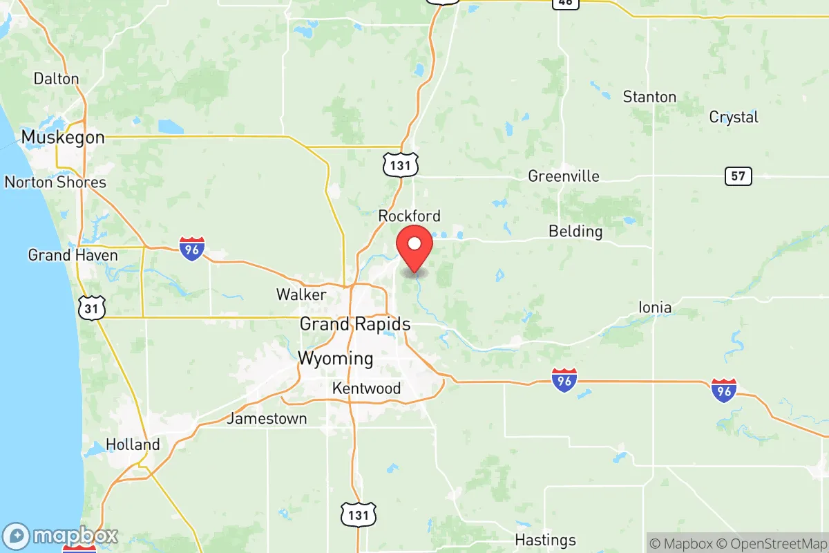 Map centered at 43.0319, -85.5493
