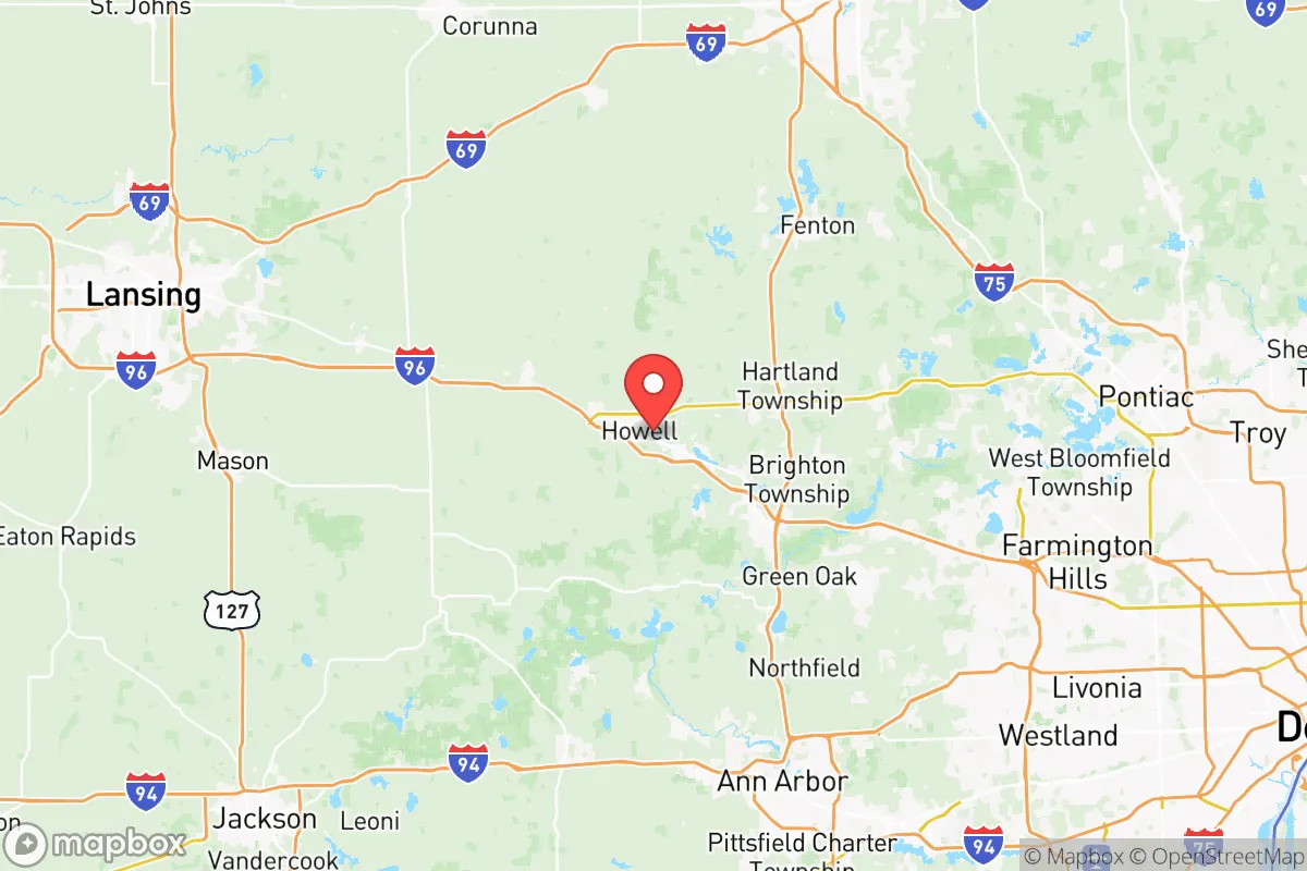 Map centered at 42.6028, -83.9115