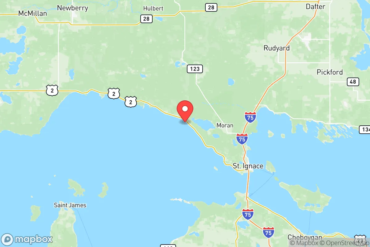 Map centered at 45.9998, -85.0084