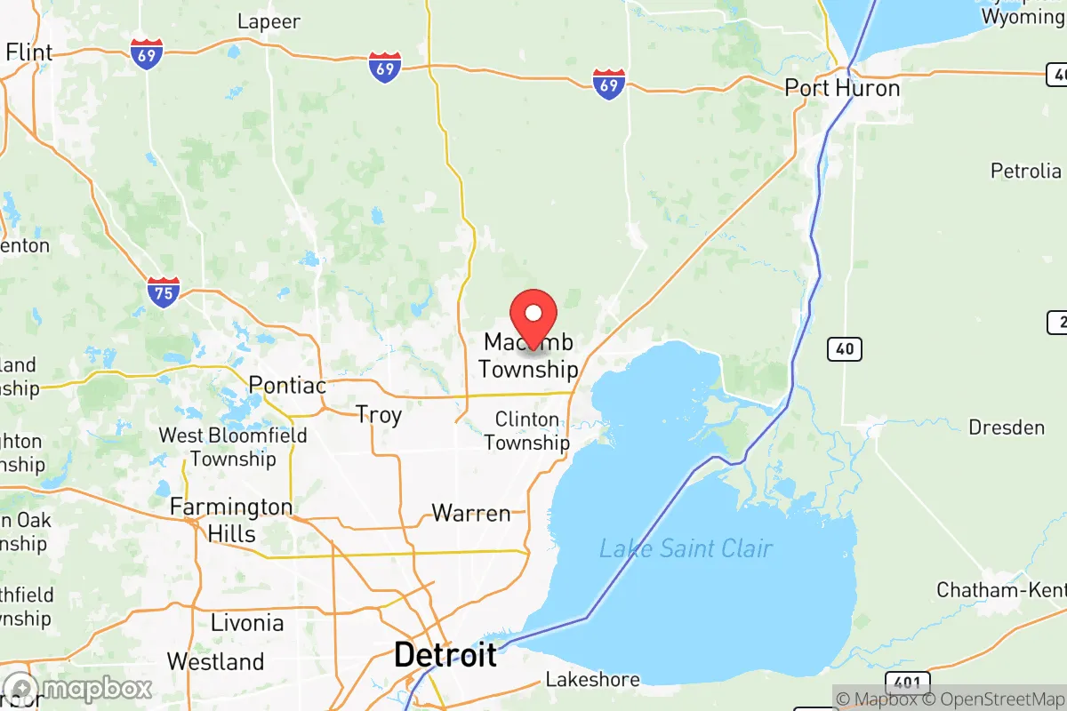 Map centered at 42.6726, -82.9102