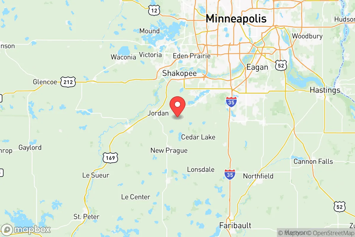 Map centered at 44.6485, -93.5359