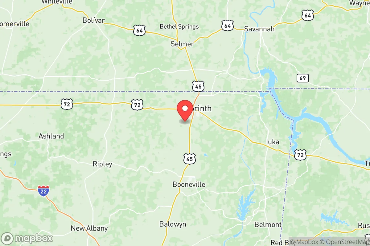 Map centered at 34.8808, -88.5802