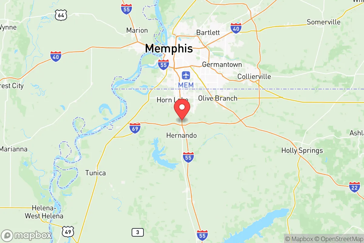 Map centered at 34.8754, -89.9911