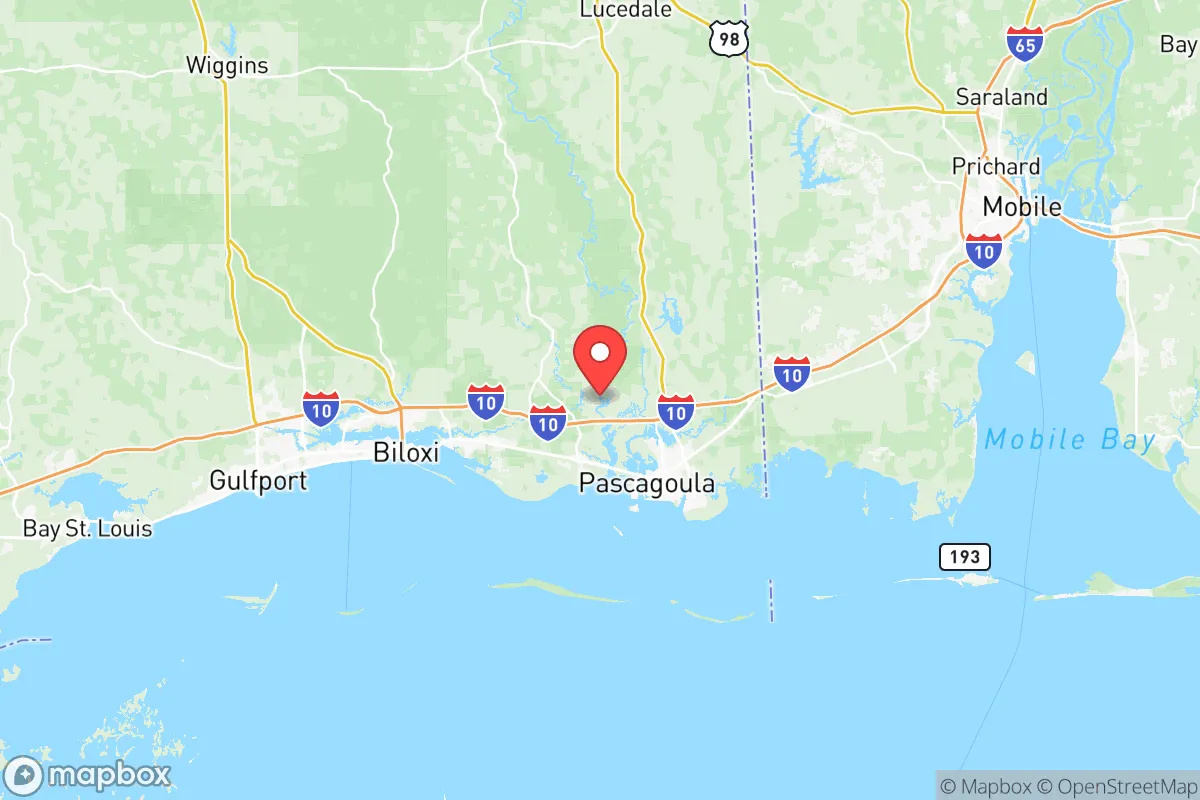 Map centered at 30.4627, -88.6228