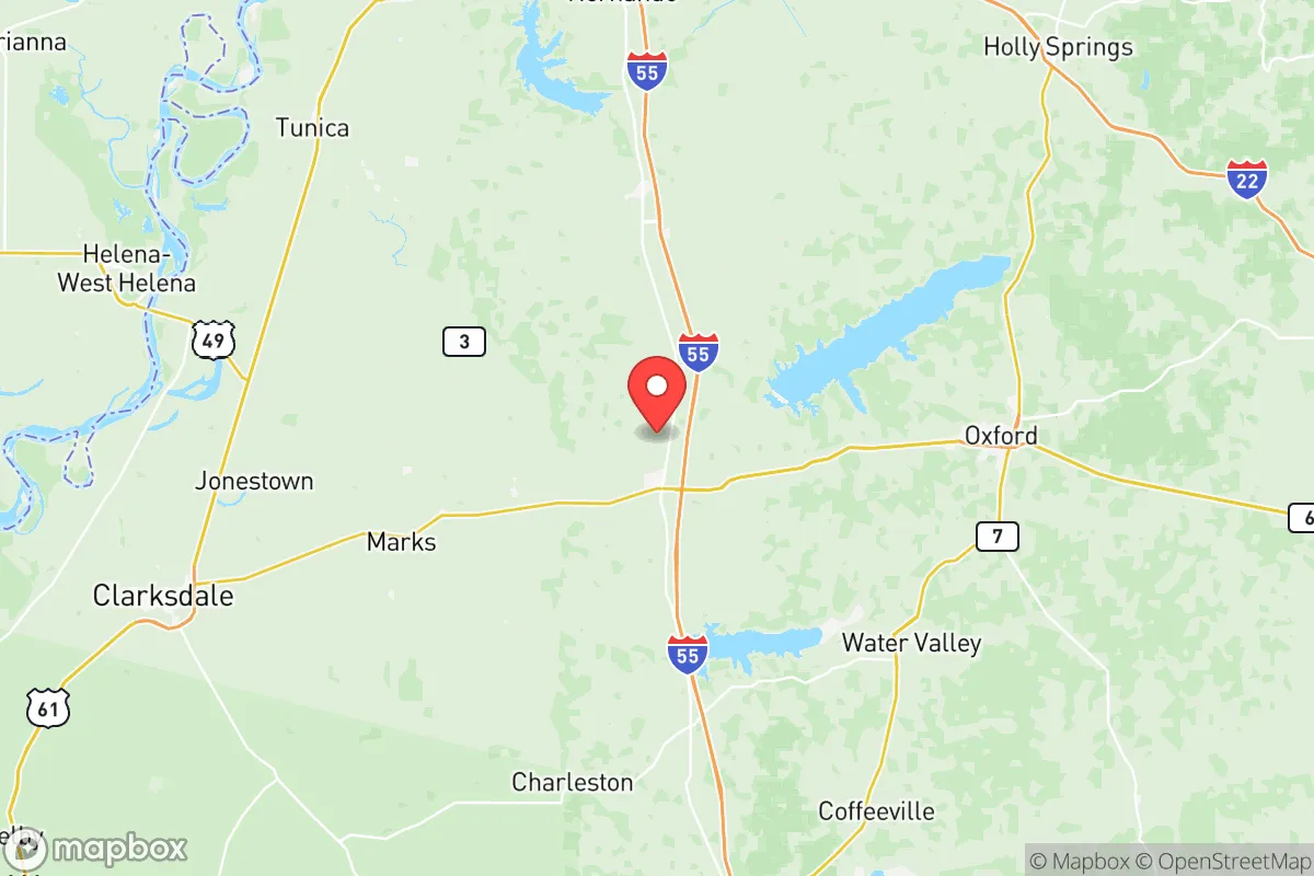 Map centered at 34.3639, -89.9505