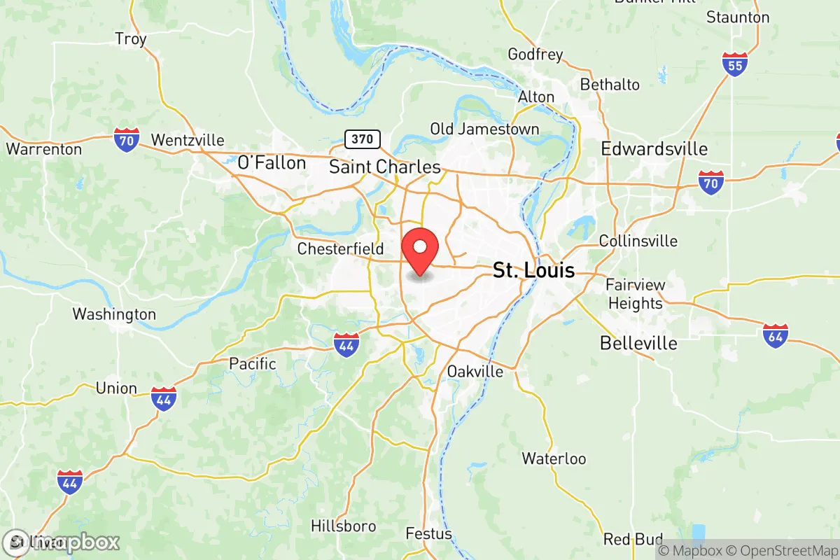 Map centered at 38.6103, -90.4125