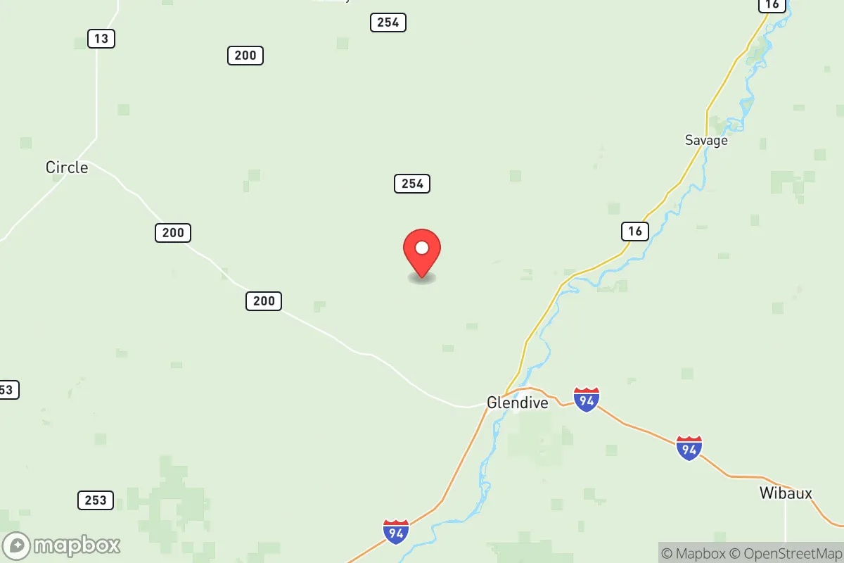 Map centered at 47.2658, -104.8987