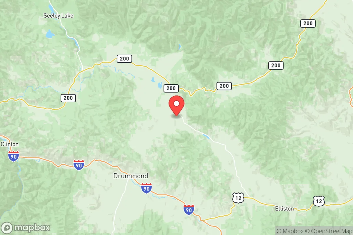 Map centered at 46.8543, -112.9332