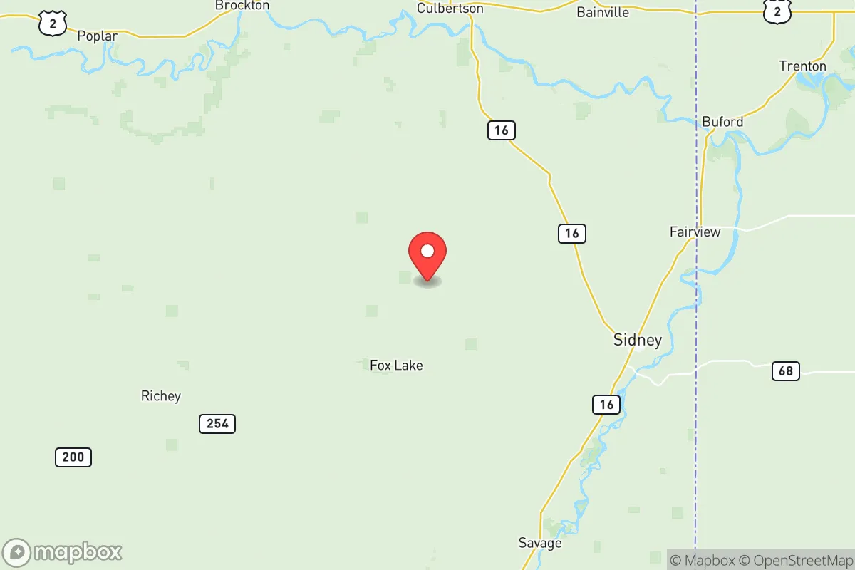 Map centered at 47.7876, -104.5605
