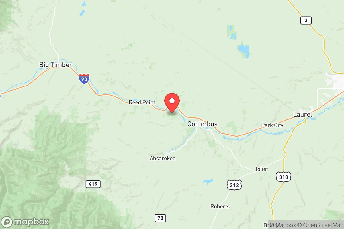 Map centered at 45.6683, -109.3973