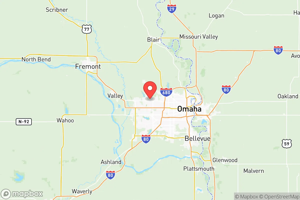 Map centered at 41.2954, -96.1544
