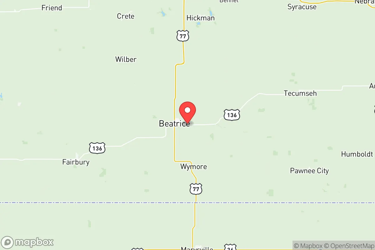 Map centered at 40.2617, -96.6894