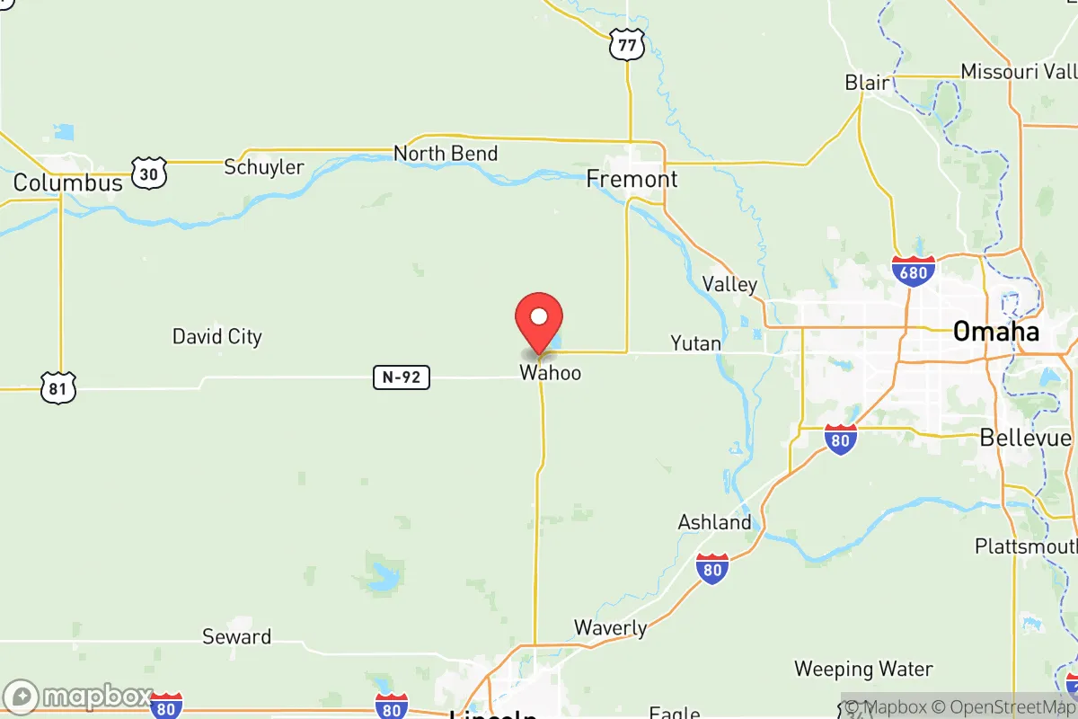 Map centered at 41.2263, -96.6373