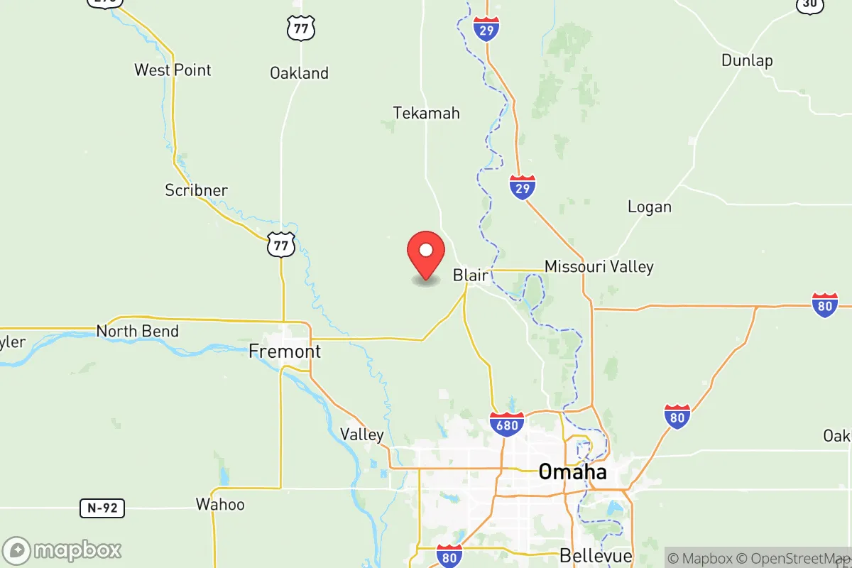 Map centered at 41.5310, -96.2219