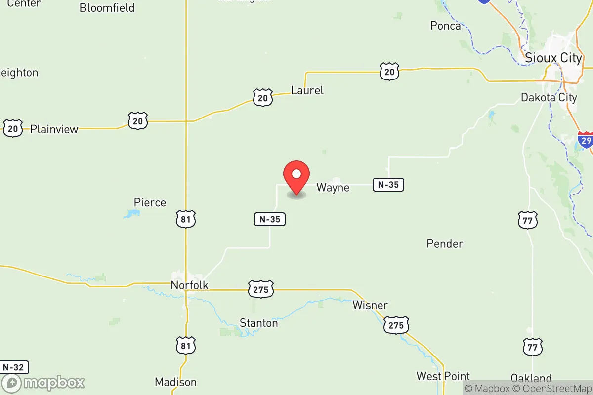 Map centered at 42.2093, -97.1192