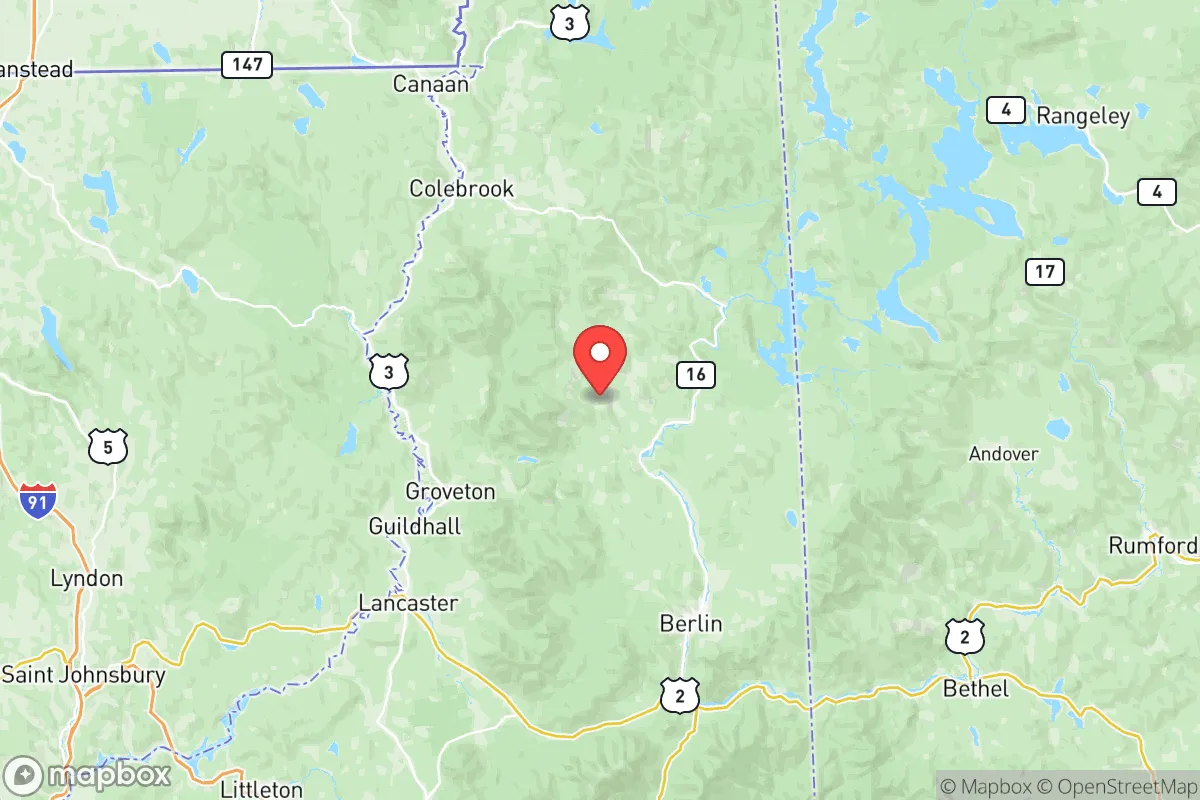 Map centered at 44.6882, -71.3058