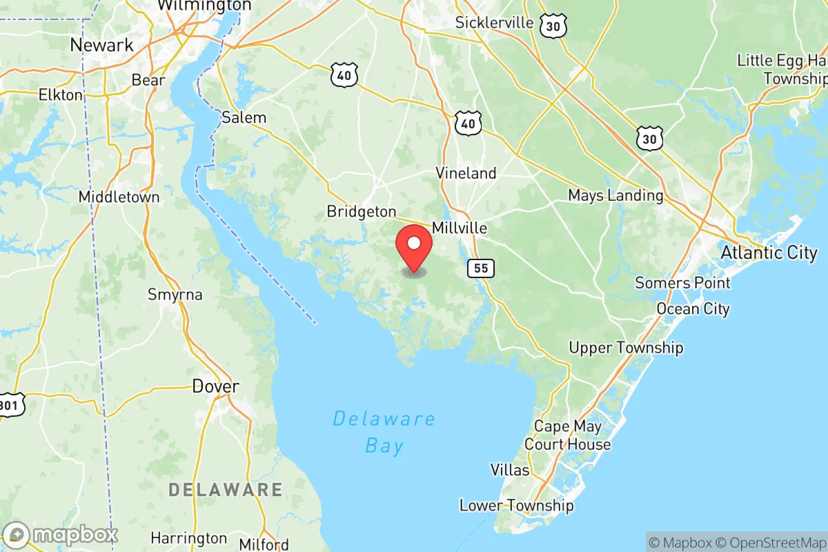 Map centered at 39.3280, -75.1293