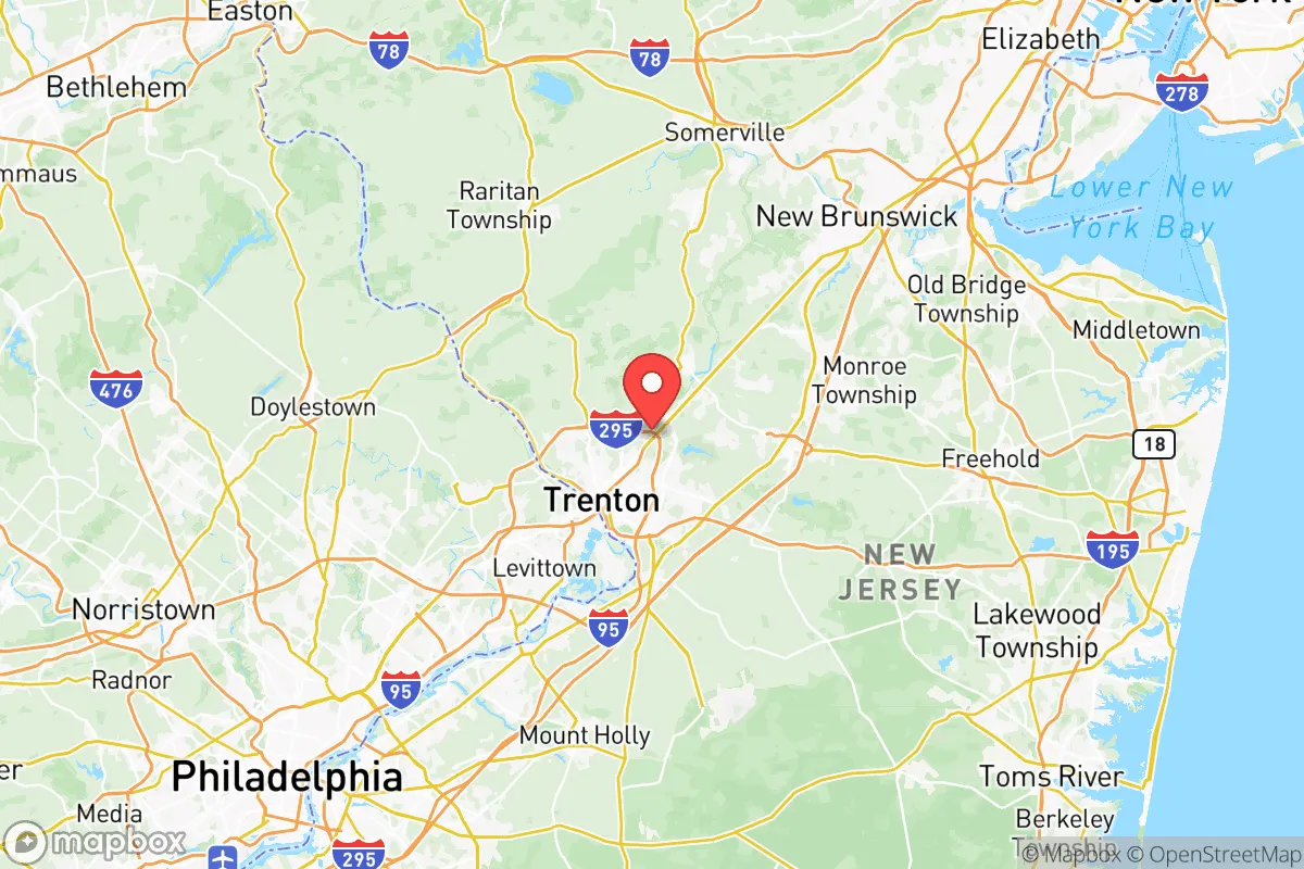 Map centered at 40.2834, -74.7017