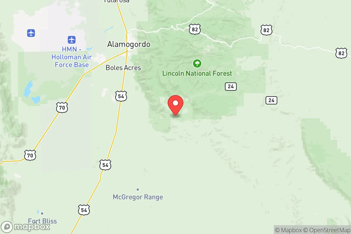 Map centered at 32.6121, -105.7405