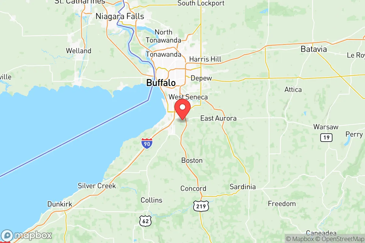 Map centered at 42.7580, -78.7799
