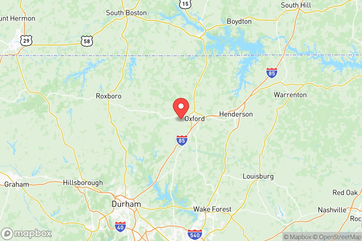 Map centered at 36.3039, -78.6527