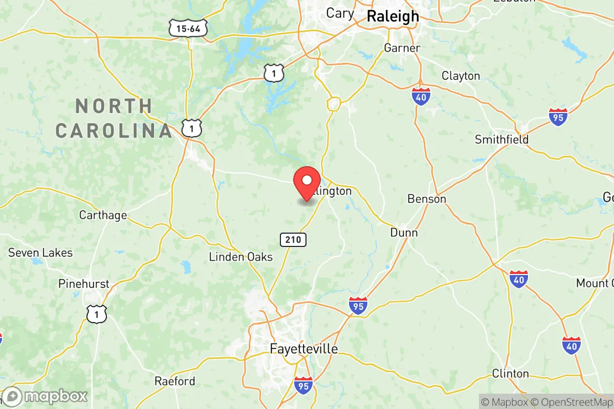 Map centered at 35.3689, -78.8694