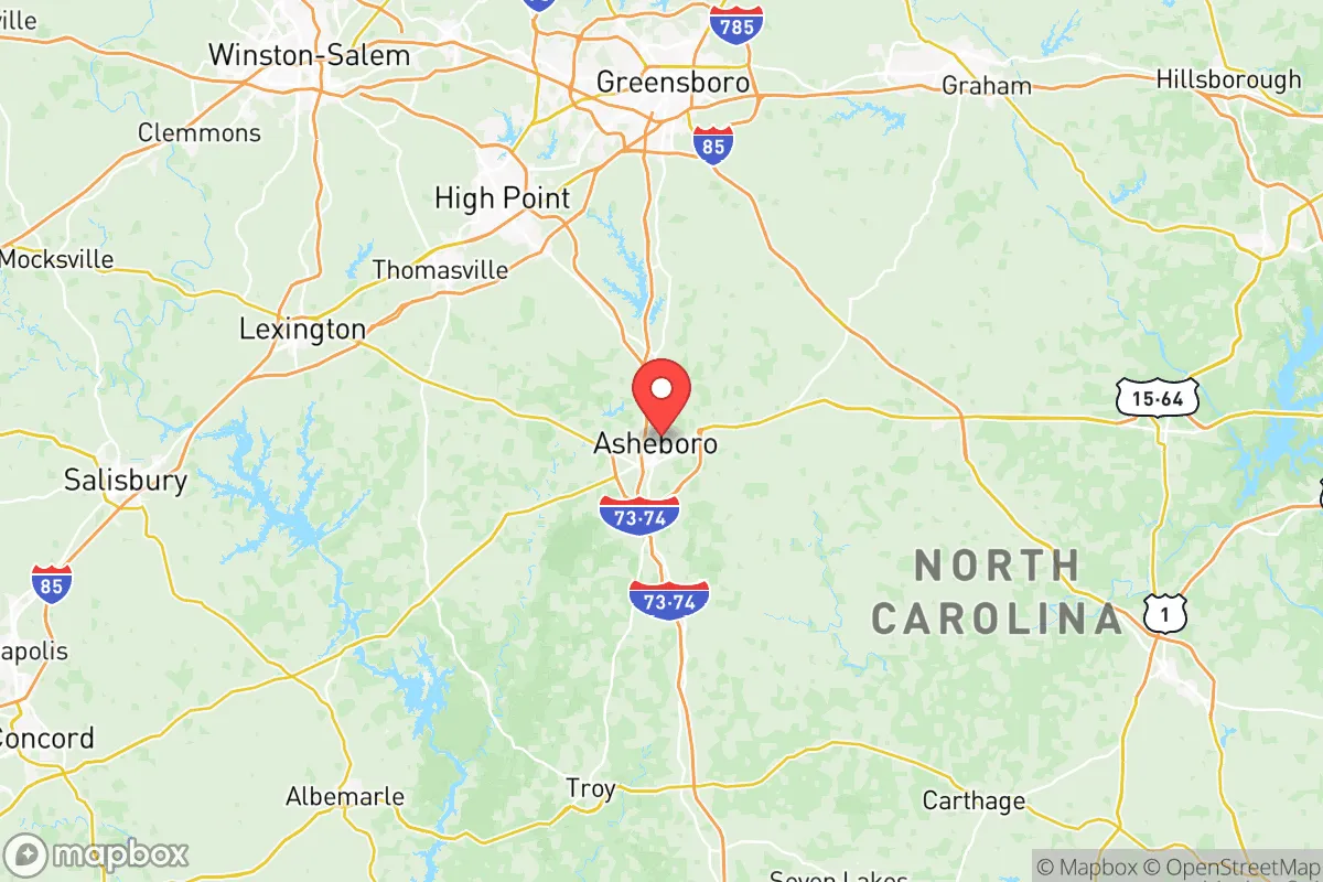 Map centered at 35.7103, -79.8060