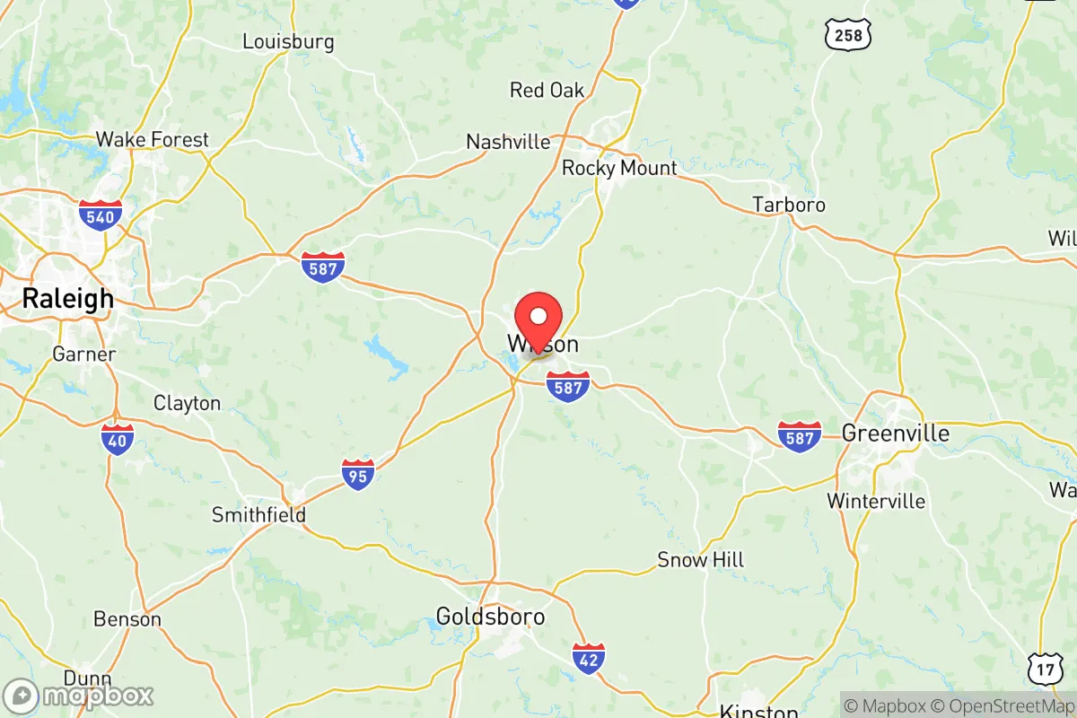 Map centered at 35.7052, -77.9187