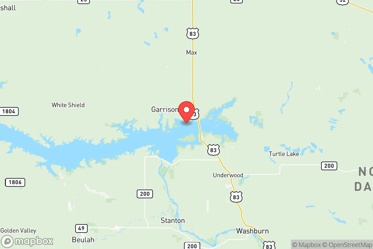 Map centered at 47.6073, -101.3207