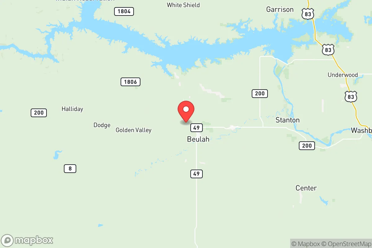 Map centered at 47.3090, -101.8318