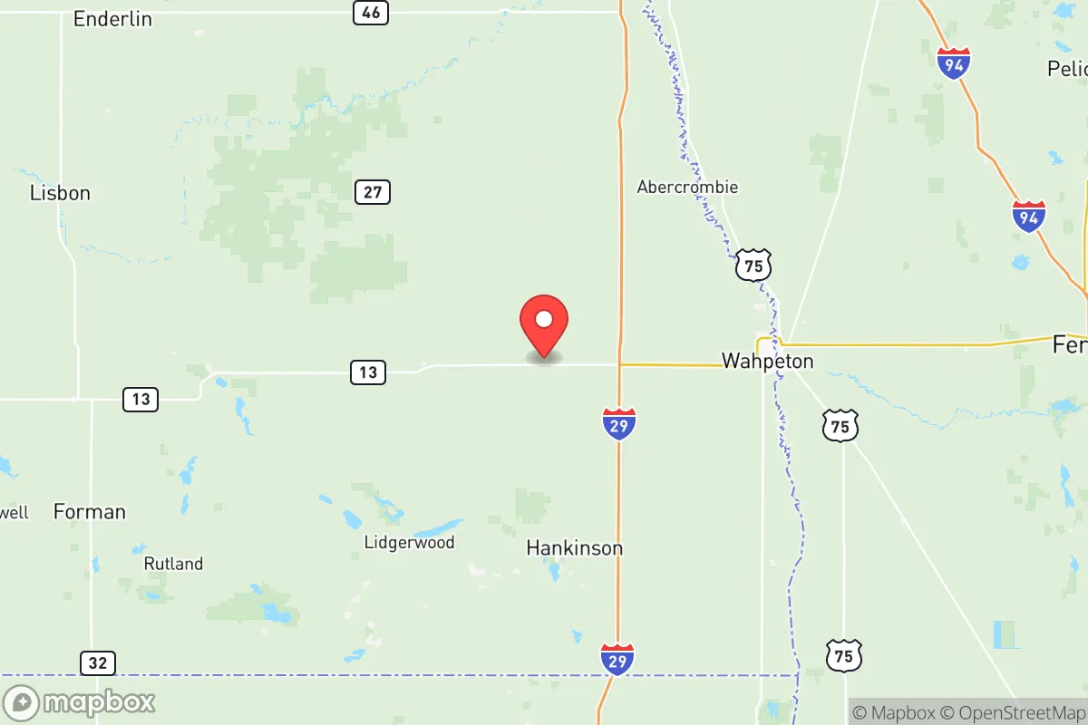 Map centered at 46.2641, -96.9480