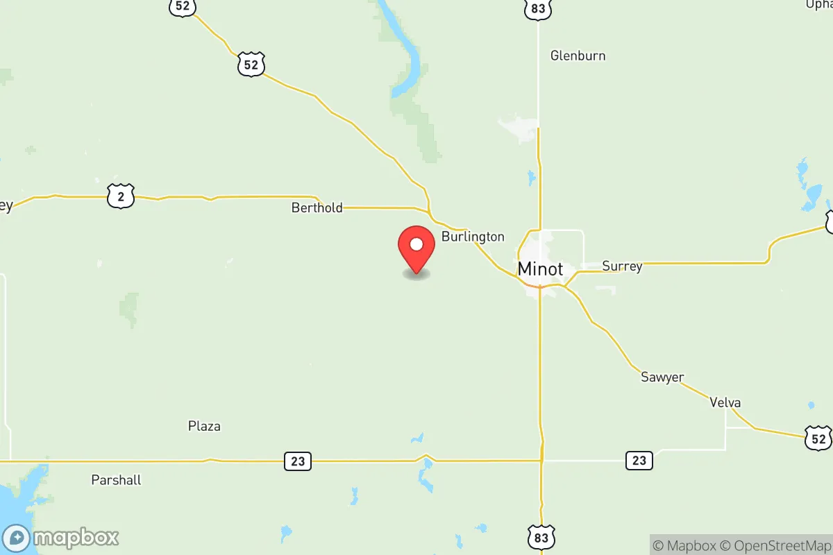 Map centered at 48.2211, -101.5404