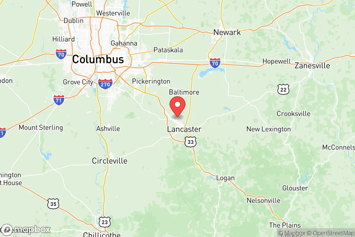 Map centered at 39.7515, -82.6306