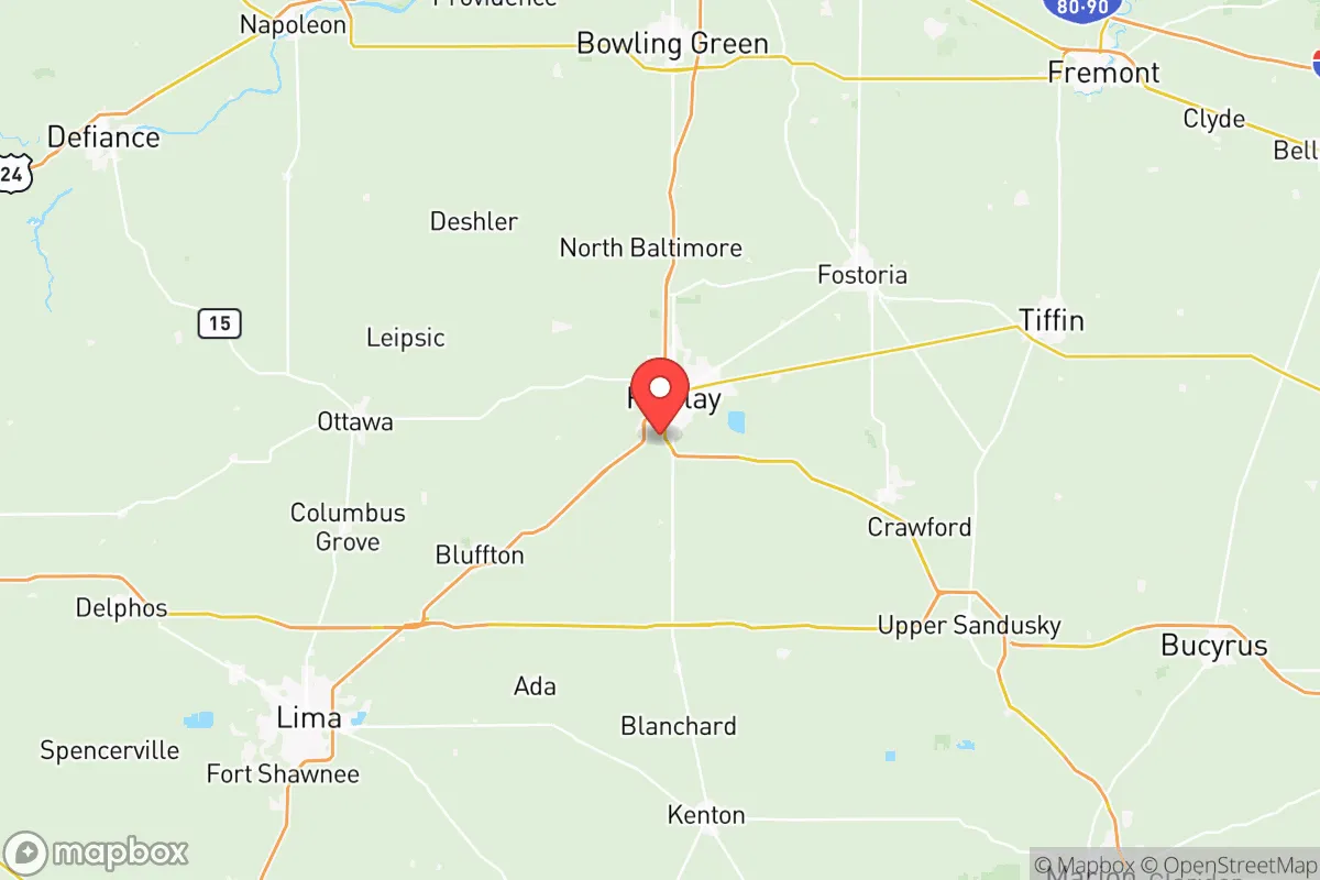 Map centered at 41.0019, -83.6666