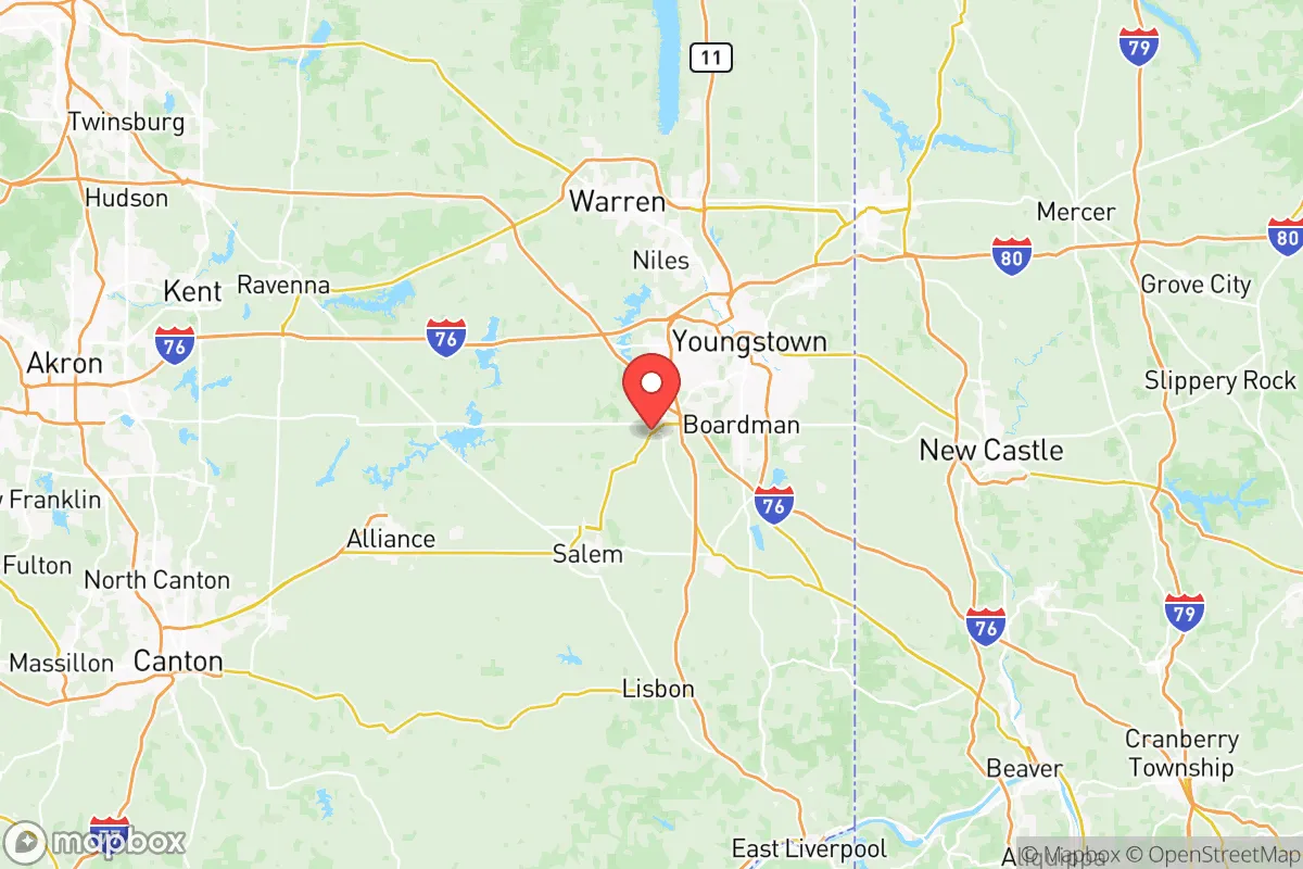 Map centered at 41.0147, -80.7764
