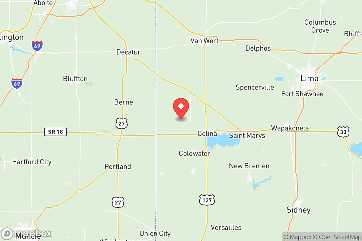 Map centered at 40.5941, -84.6897