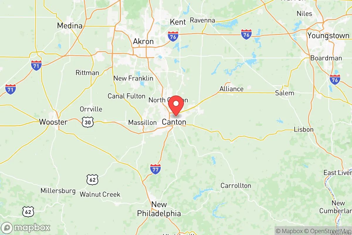 Map centered at 40.8140, -81.3657