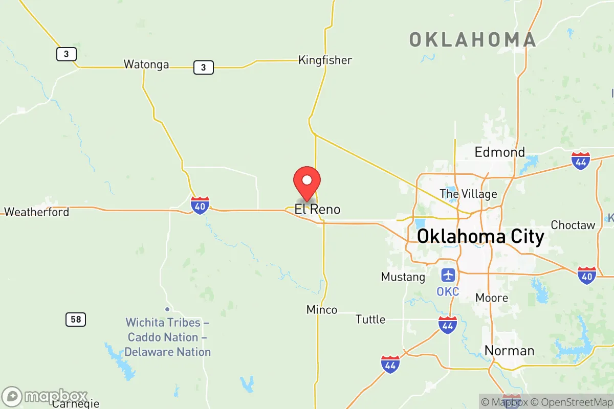 Map centered at 35.5424, -97.9824