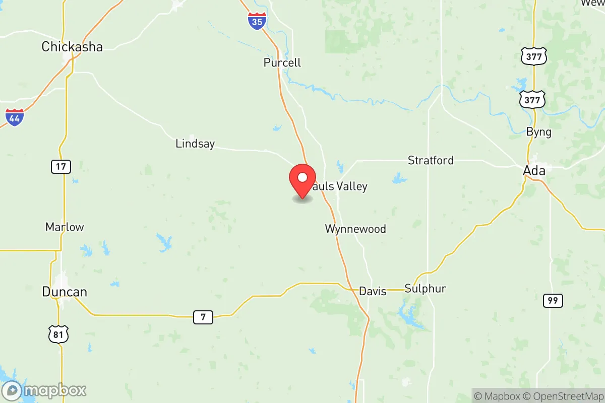 Map centered at 34.7046, -97.3094