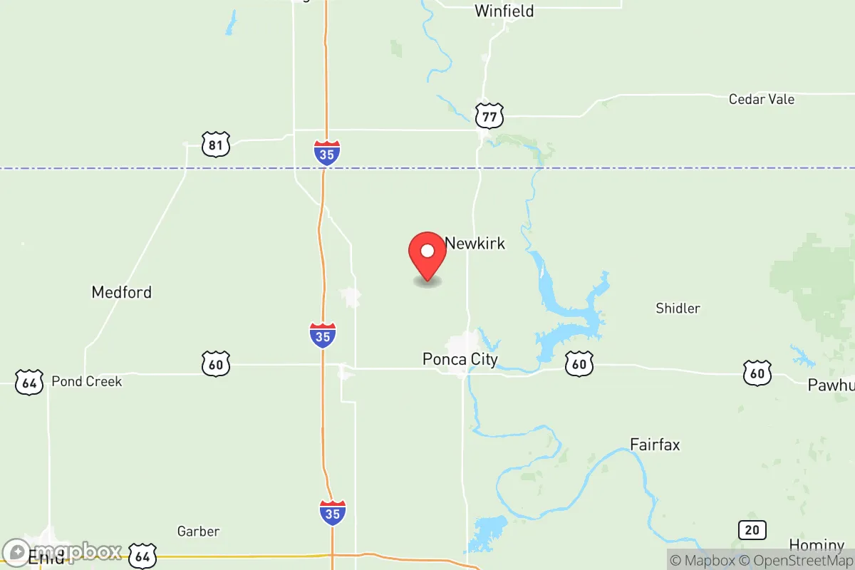 Map centered at 36.8180, -97.1441