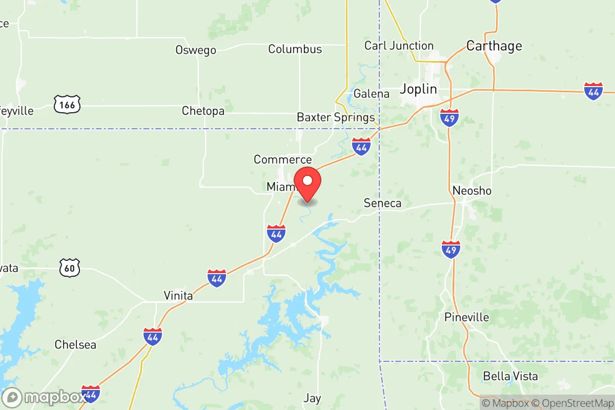 Map centered at 36.8354, -94.8104