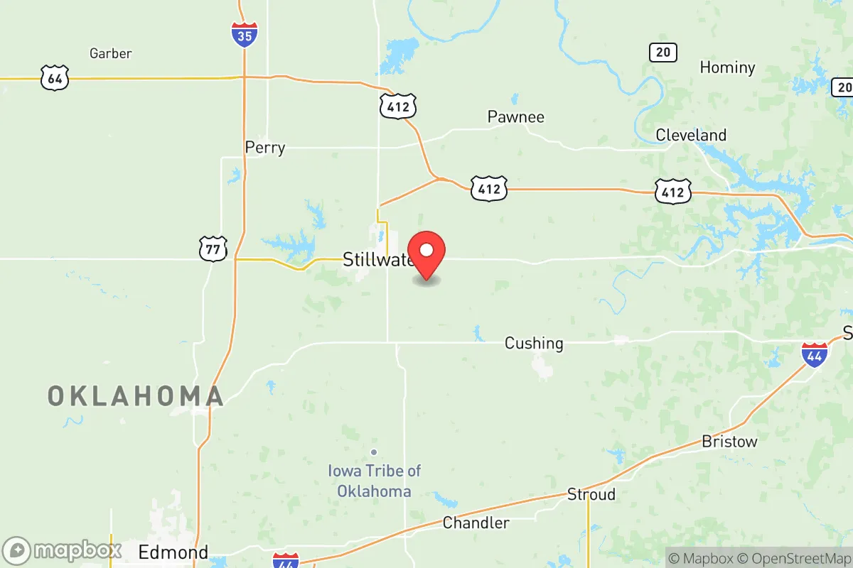 Map centered at 36.0774, -96.9756