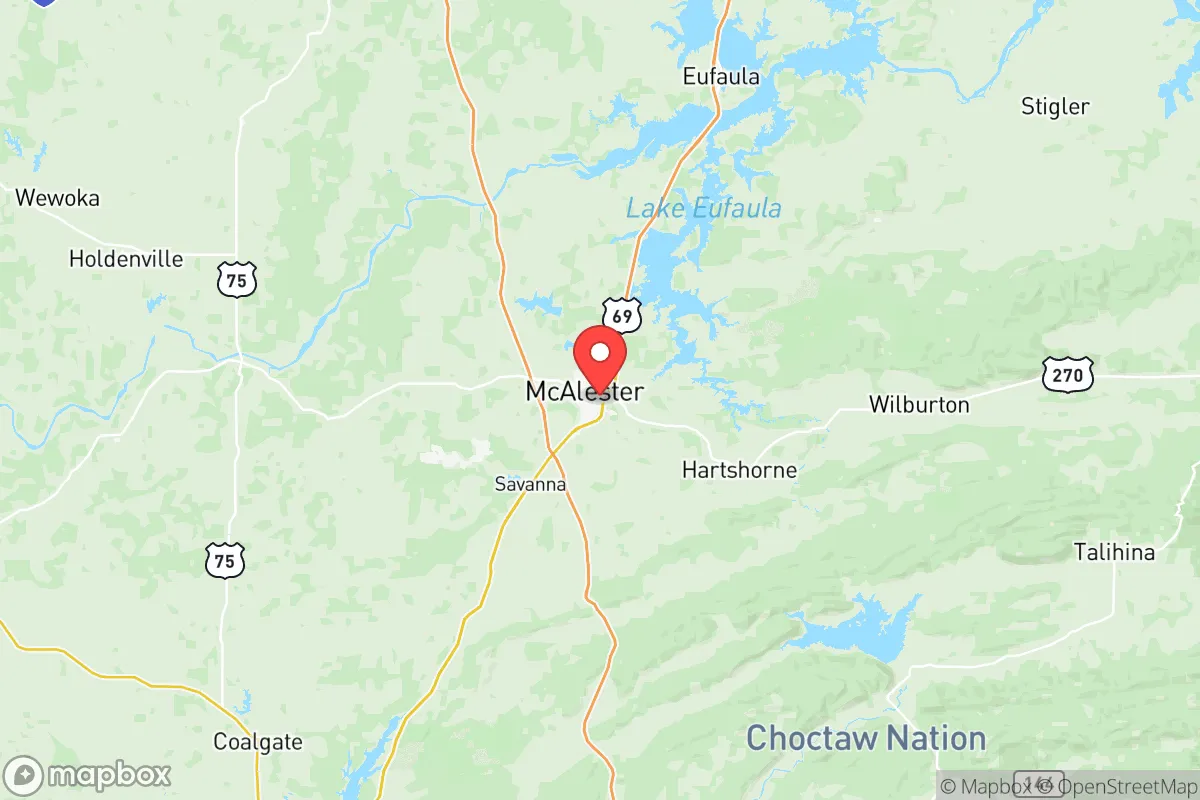 Map centered at 34.9236, -95.7486