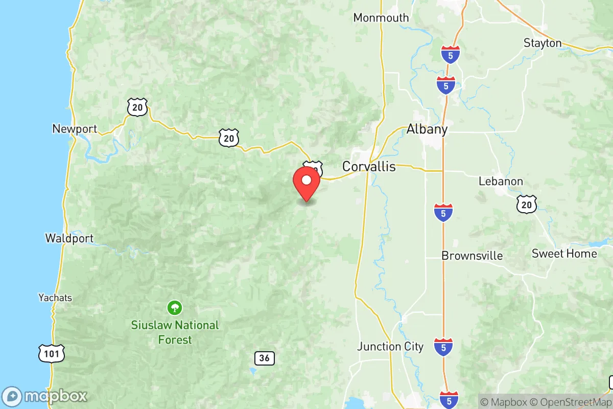 Map centered at 44.4916, -123.4295