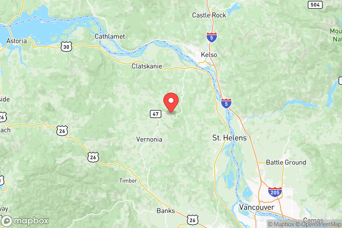 Map centered at 45.9437, -123.0880