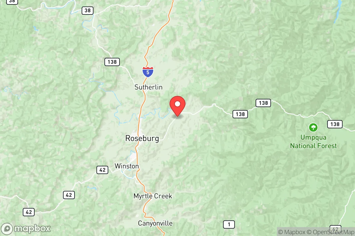 Map centered at 43.2851, -123.1778