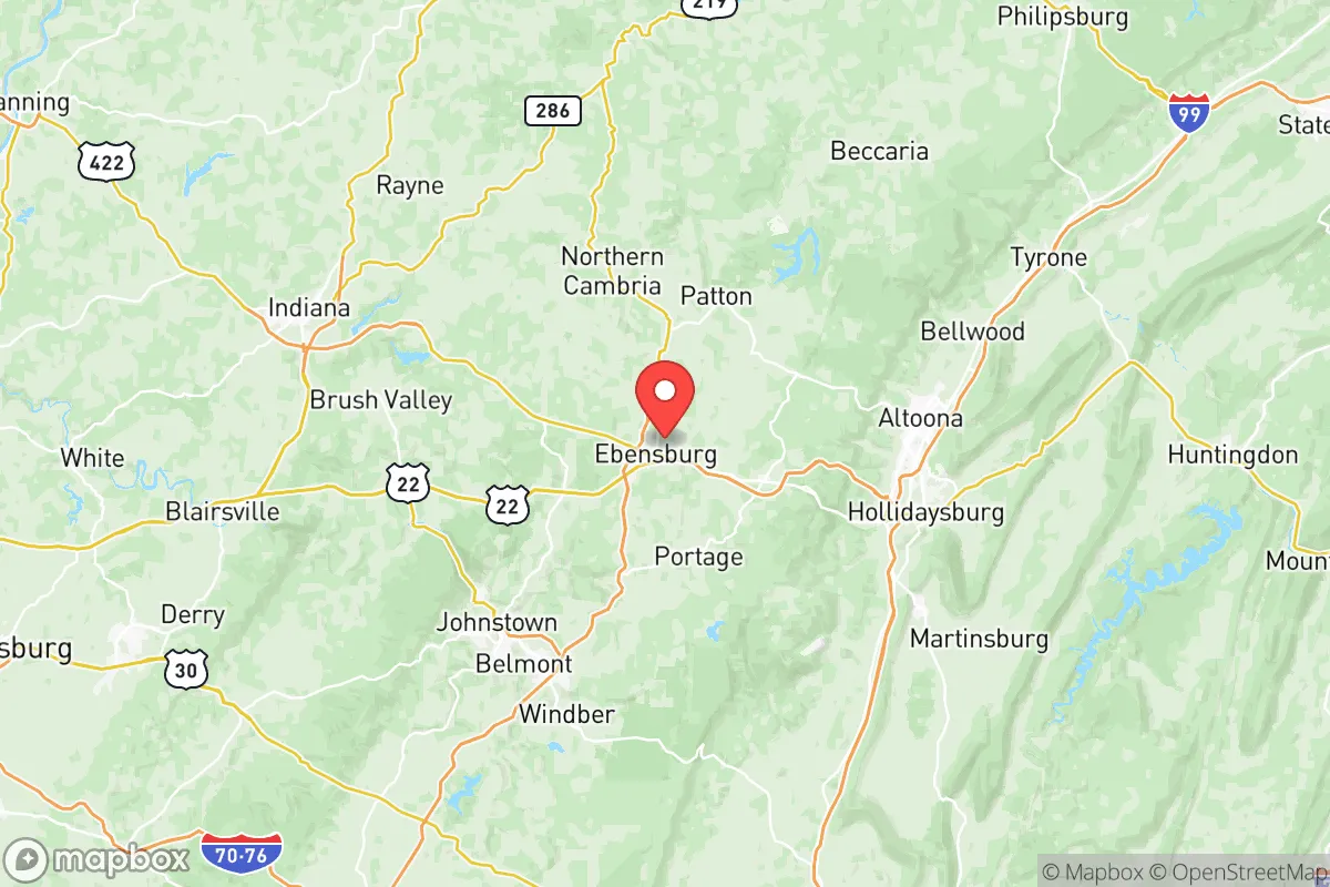 Map centered at 40.4950, -78.7137