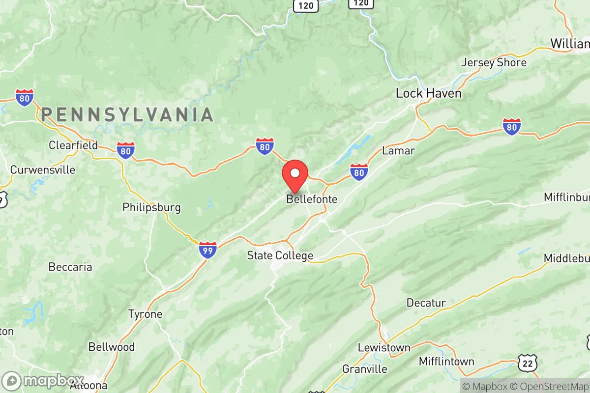 Map centered at 40.9190, -77.8201